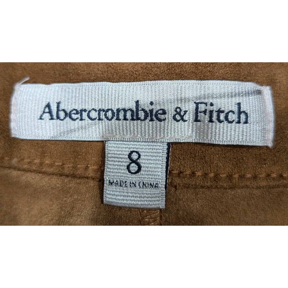 Abercrombie & Fitch Shorts Women 8 Brown Faux Suede High Rise Patch Pocket - Picture 2 of 7